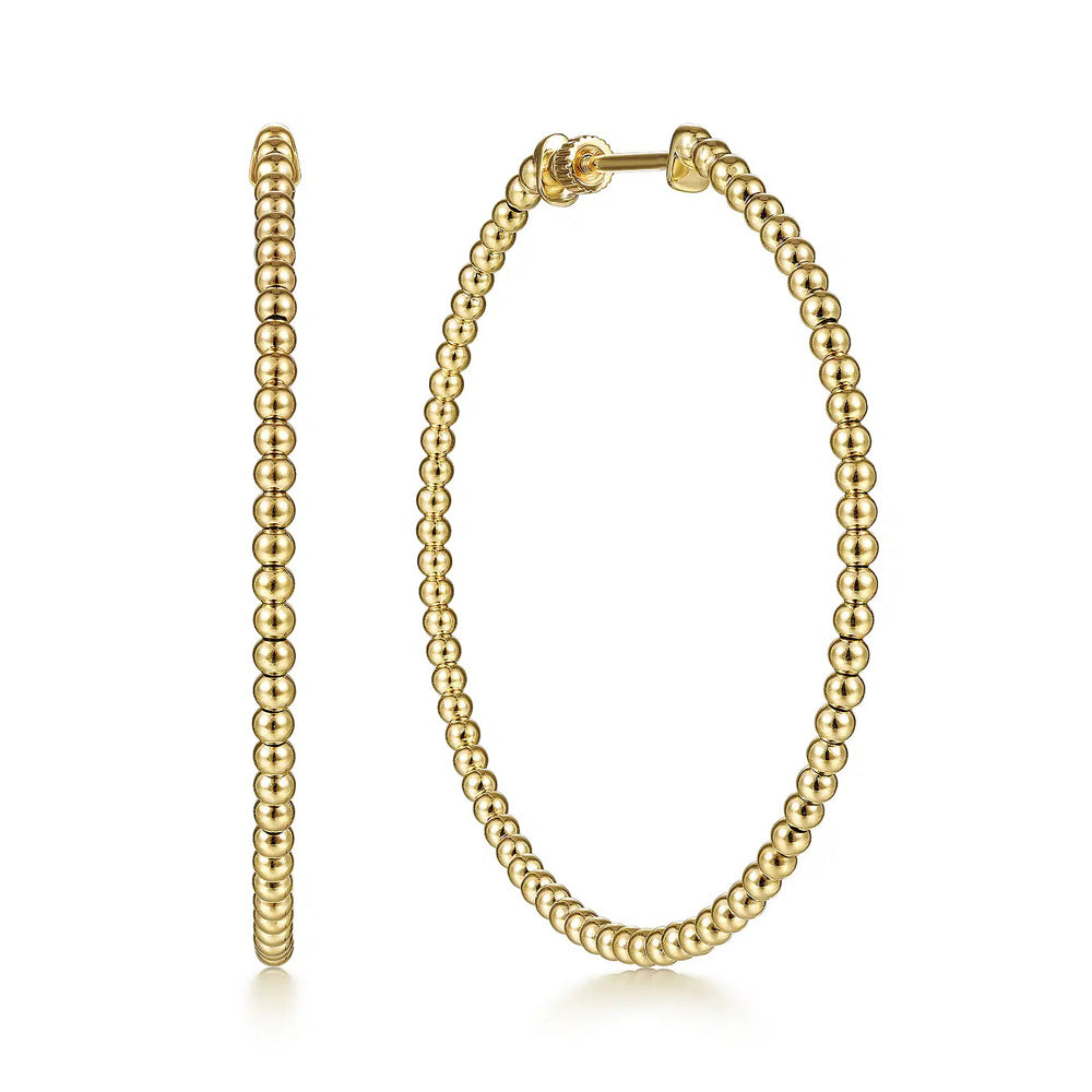 14K Yellow Gold Bujukan Classic Hoop Earrings