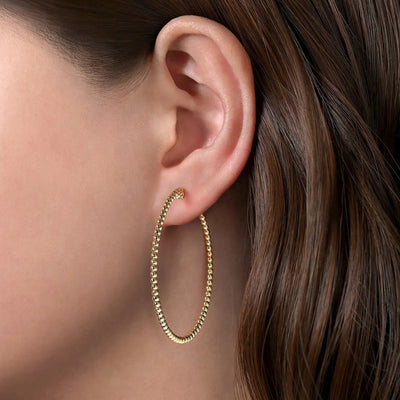 14K Yellow Gold Bujukan Classic Hoop Earrings