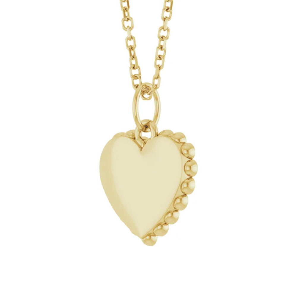 14K Yellow Engravable Heart 16-18" Necklace