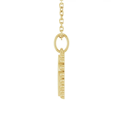 14K Yellow Engravable Heart 16-18" Necklace