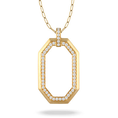 Fibonacci - 18k Yellow Gold Diamond Pendant In Satin Finish