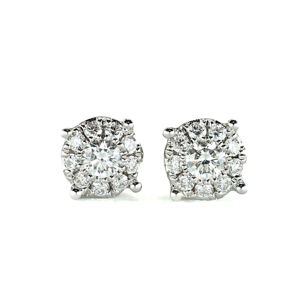 The Heide - 14K White Gold Mini Diamond Cluster Studs