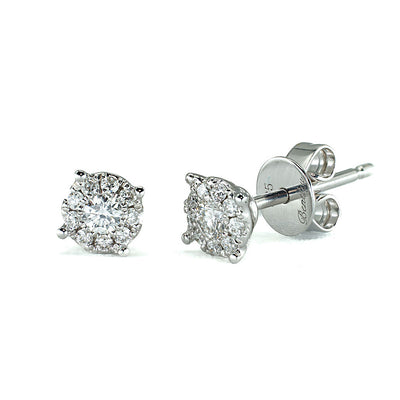 The Heide - 14K White Gold Mini Diamond Cluster Studs