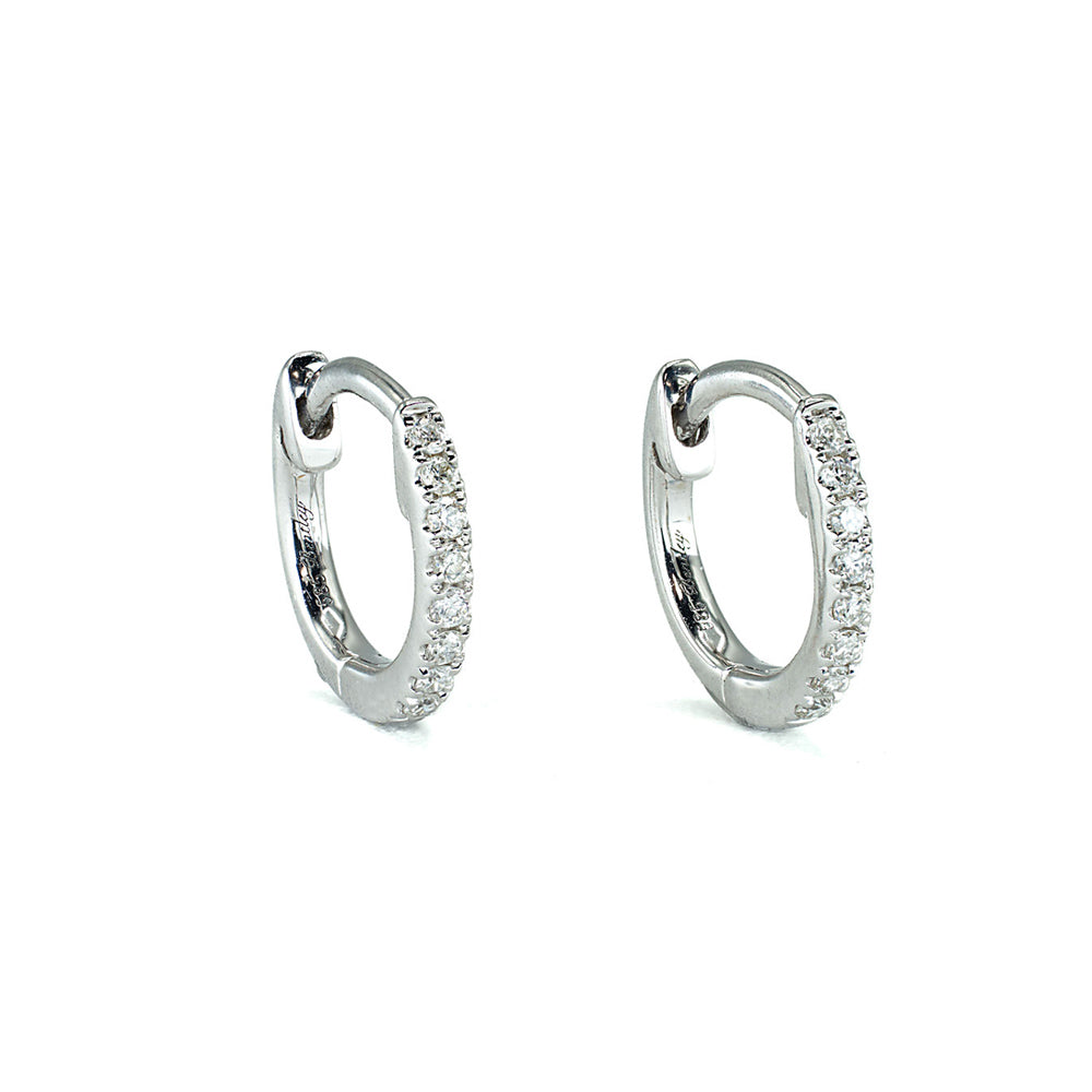The Madison - 14K White Gold Mini Huggies
