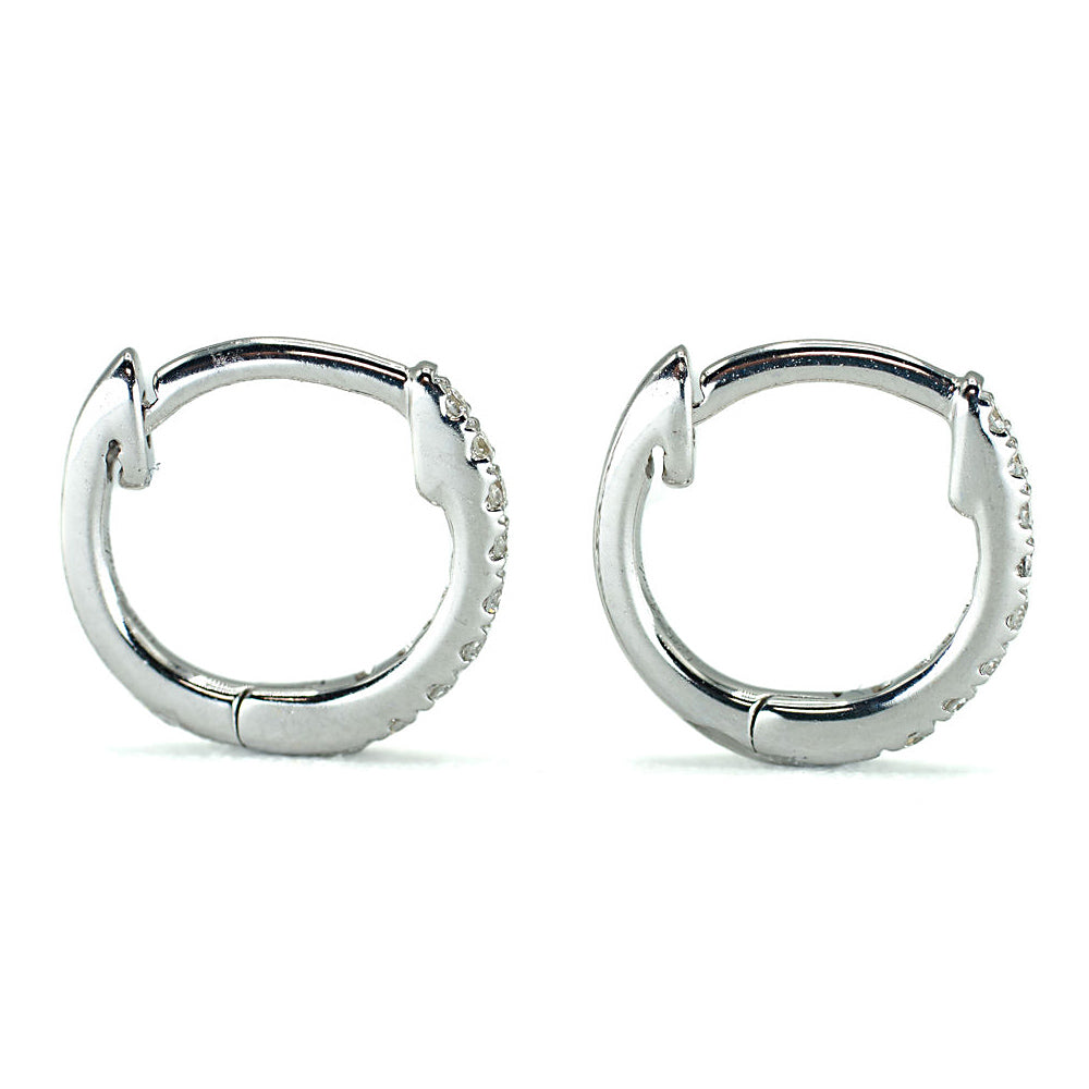 The Madison - 14K White Gold Mini Huggies