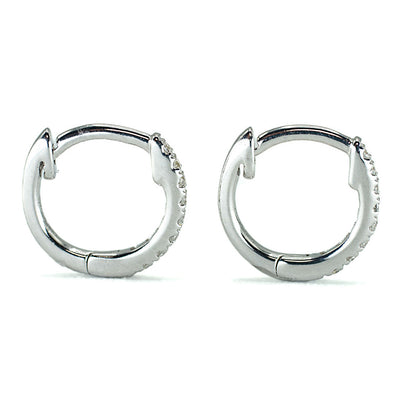 The Madison - 14K White Gold Mini Huggies