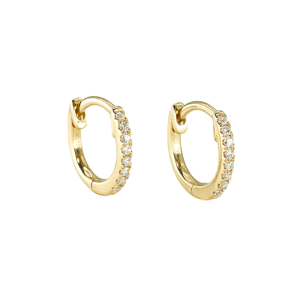 The Madison - 14K Yellow Gold Mini Huggies