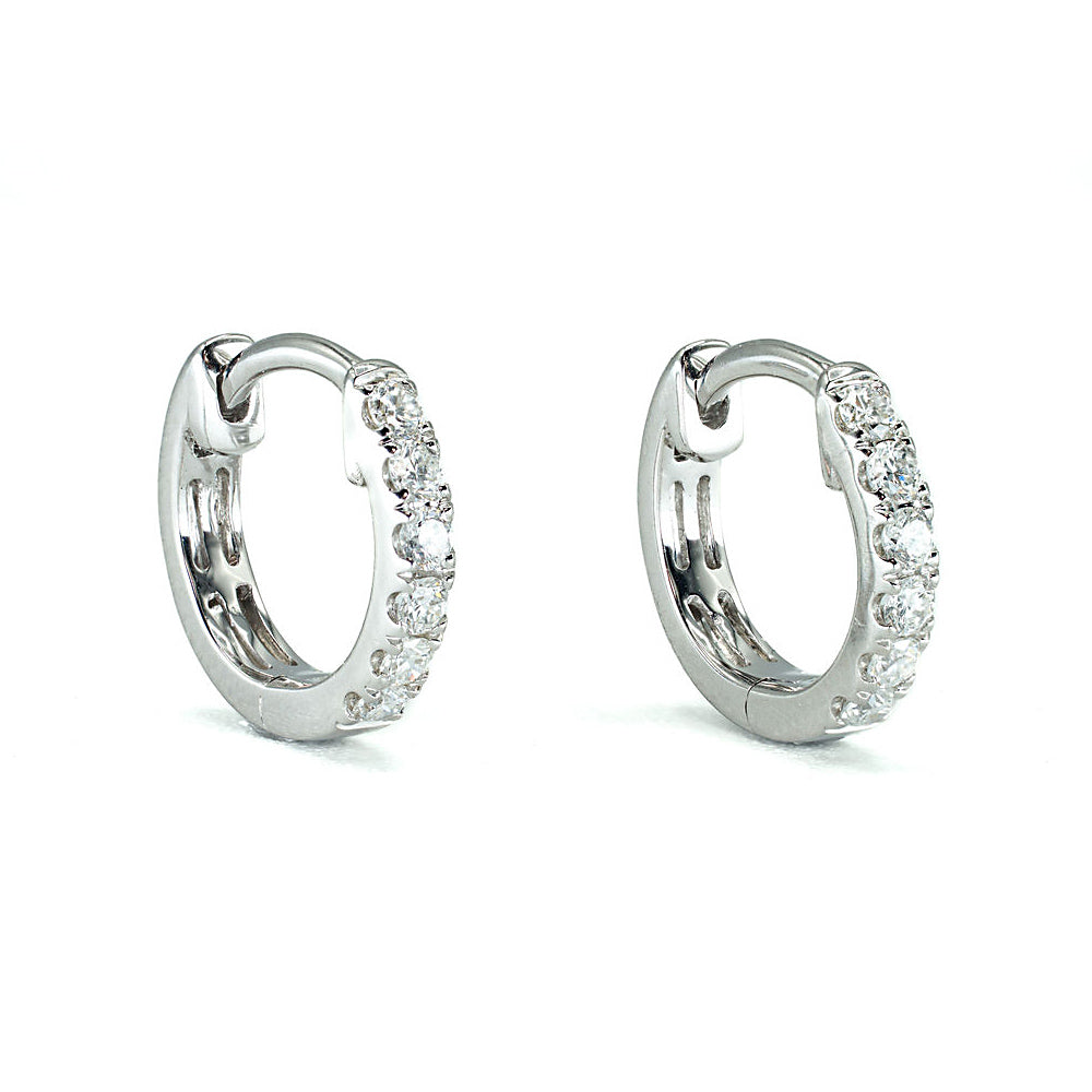 The Madison - 14K White Gold Medium Huggies