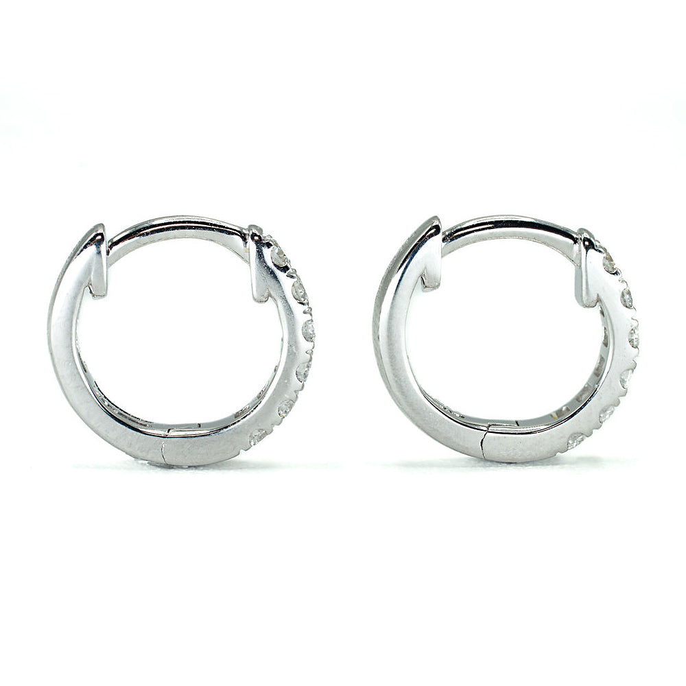 The Madison - 14K White Gold Medium Huggies