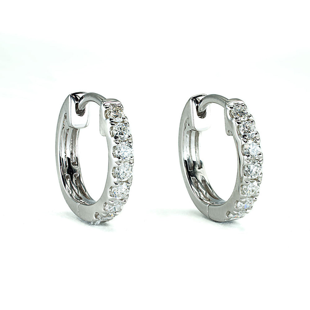 The Madison - 14K White Gold Large Huggies