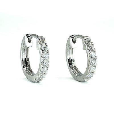 The Madison - 14K White Gold Large Huggies