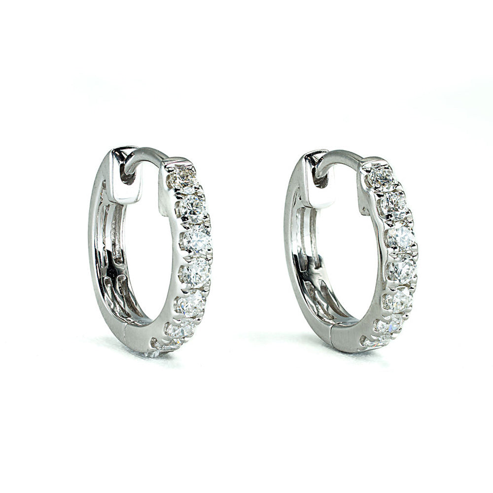 The Madison - 14K White Gold Large Huggies