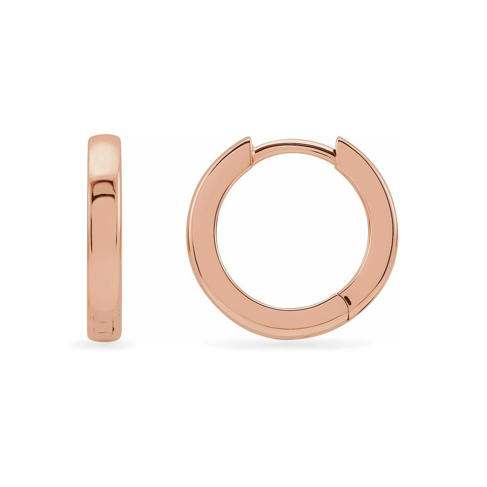 The Katya - 14K Rose Gold Hinged Hoop Earrings