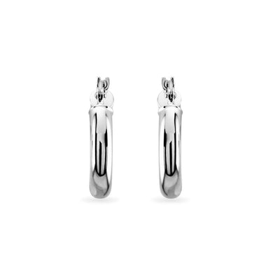 The Avery - 14K White Gold Tube Hoop 15mm  Earrings