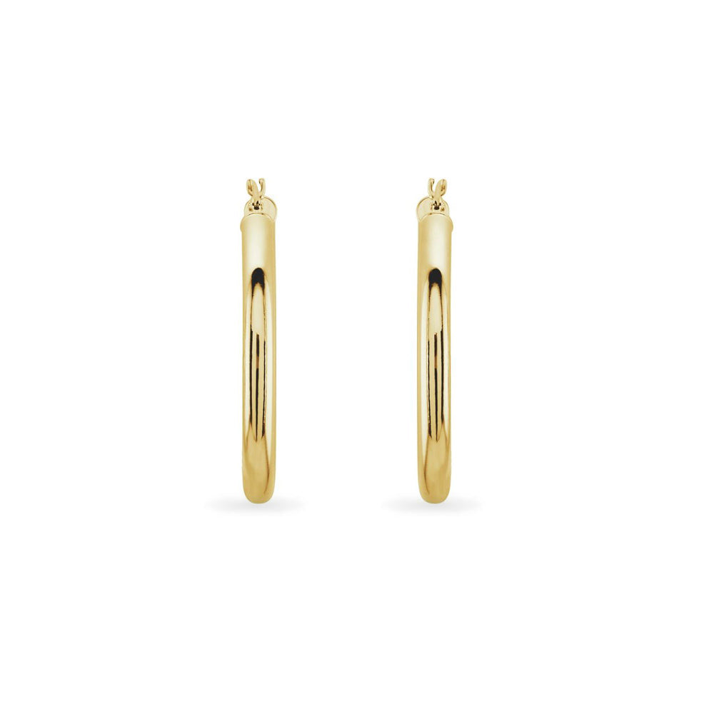 The Avery - 14K Yellow Gold Tube Hoop 30mm Earrings
