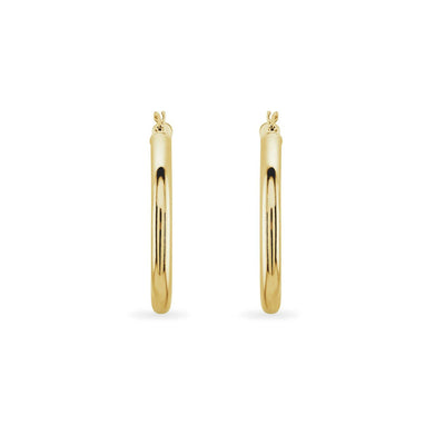 The Avery - 14K Yellow Gold Tube Hoop 30mm Earrings