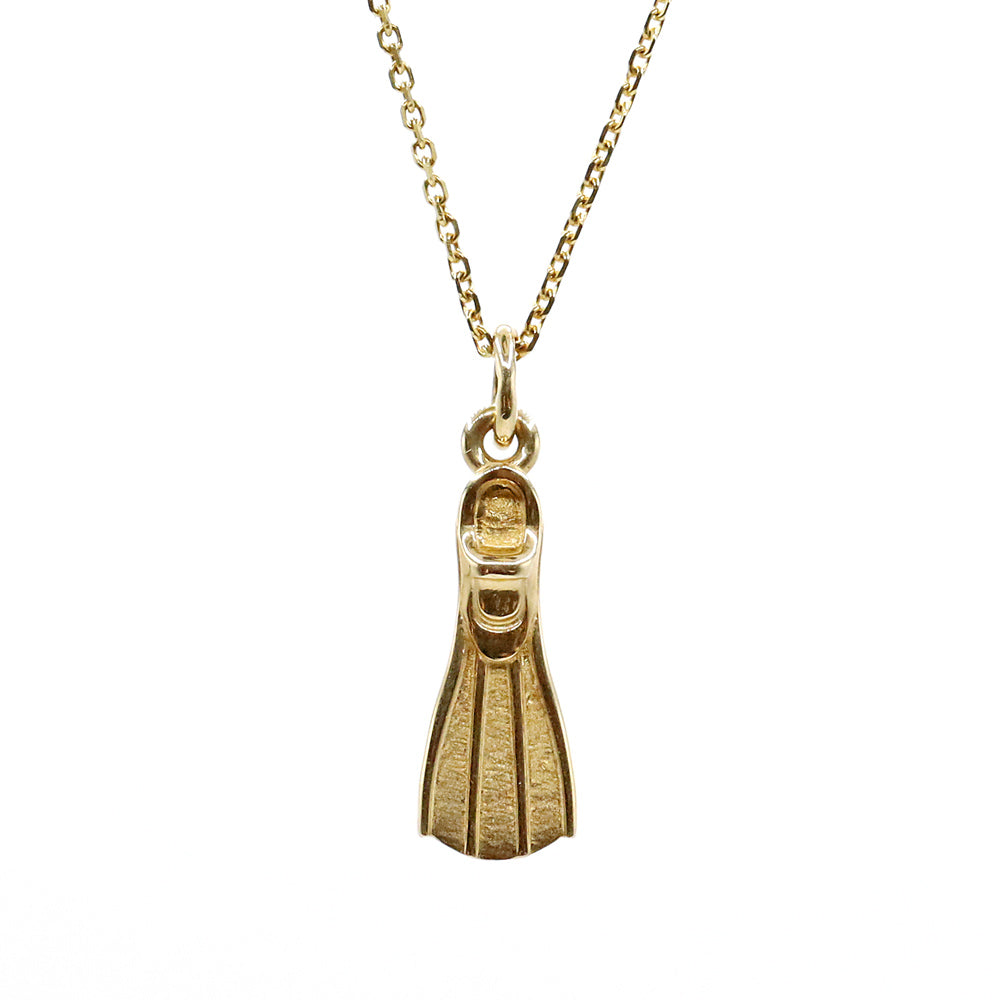 14K Yellow Gold Swim Fin Pendant