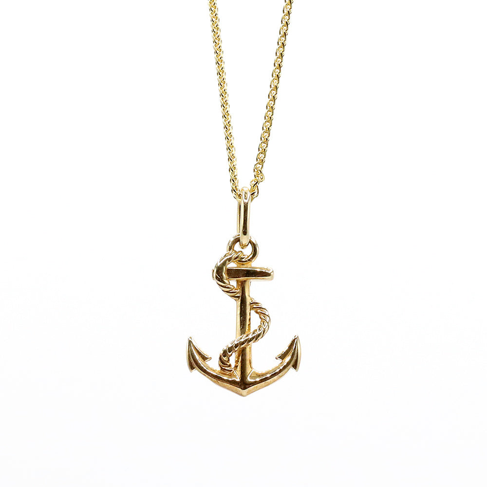 14K Yellow Gold Anchor Pendant