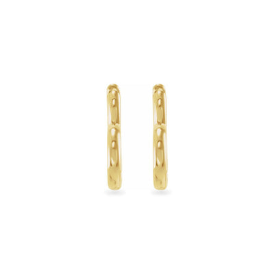 The Briana - 14K Yellow Hinged Heart Huggie Earrings
