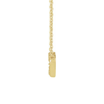 The Samantha - 14K Yellow .05 CTW Natural Diamond Petite Double Interlocking Heart 16-18" Necklace