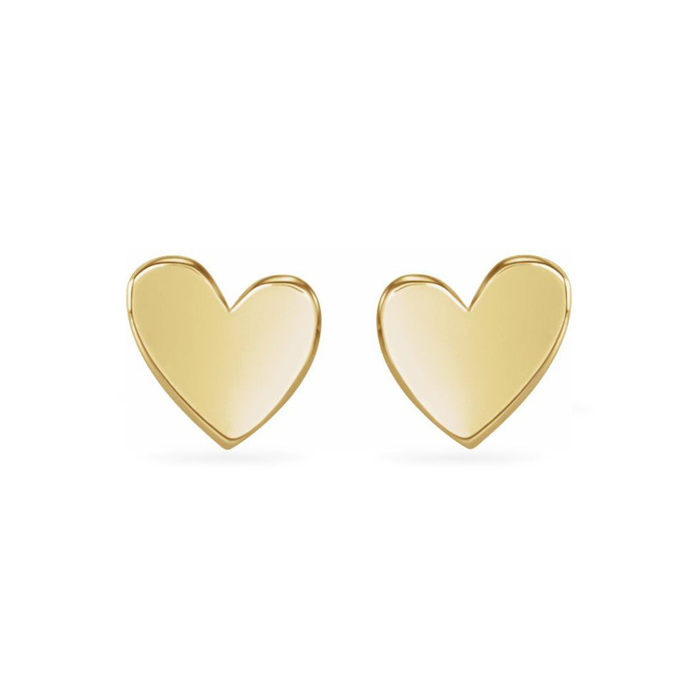 The Zoey - 14K Yellow 6 mm Asymmetrical Heart Friction Post & Back Earrings