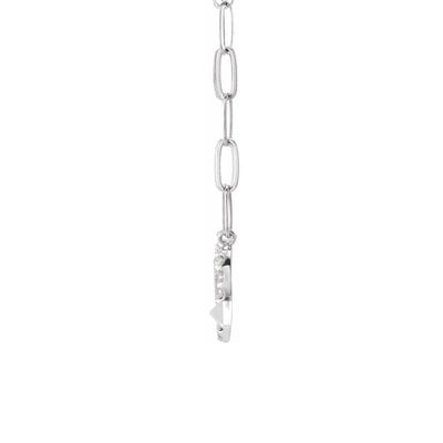 The Sarah - 14K White 1/8 CTW Natural Diamond Heart & Arrow 16" Necklace