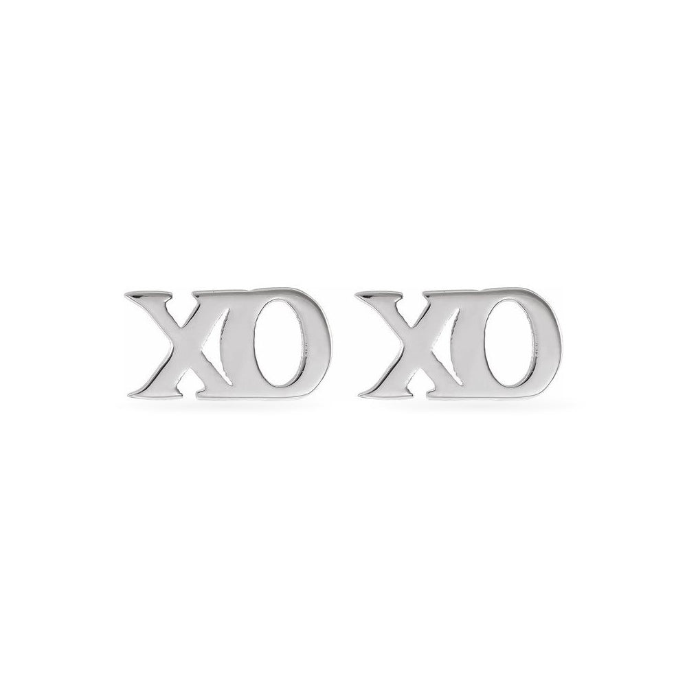 The Sadie - 14K White Petite "xo" Stud Earrings