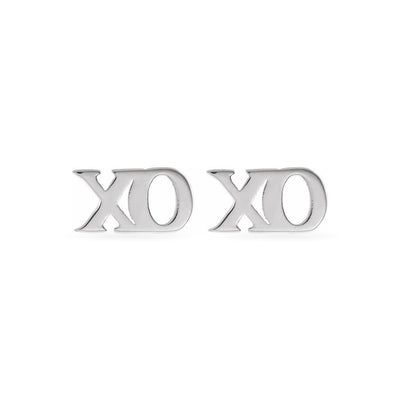 The Sadie - 14K White Petite "xo" Stud Earrings